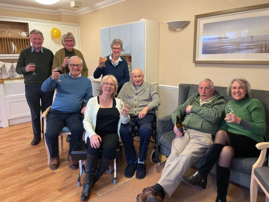 Group of older people in care home