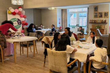 Children enjoy breakfast at Aria Court